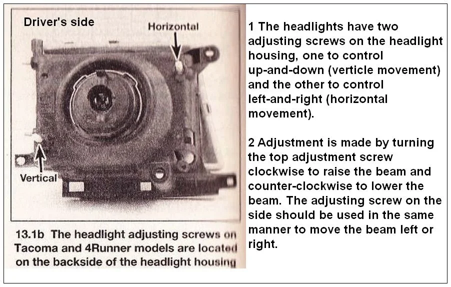 Headlight adjustment is confusing me. | Tacoma Forum - Toyota Truck Fans