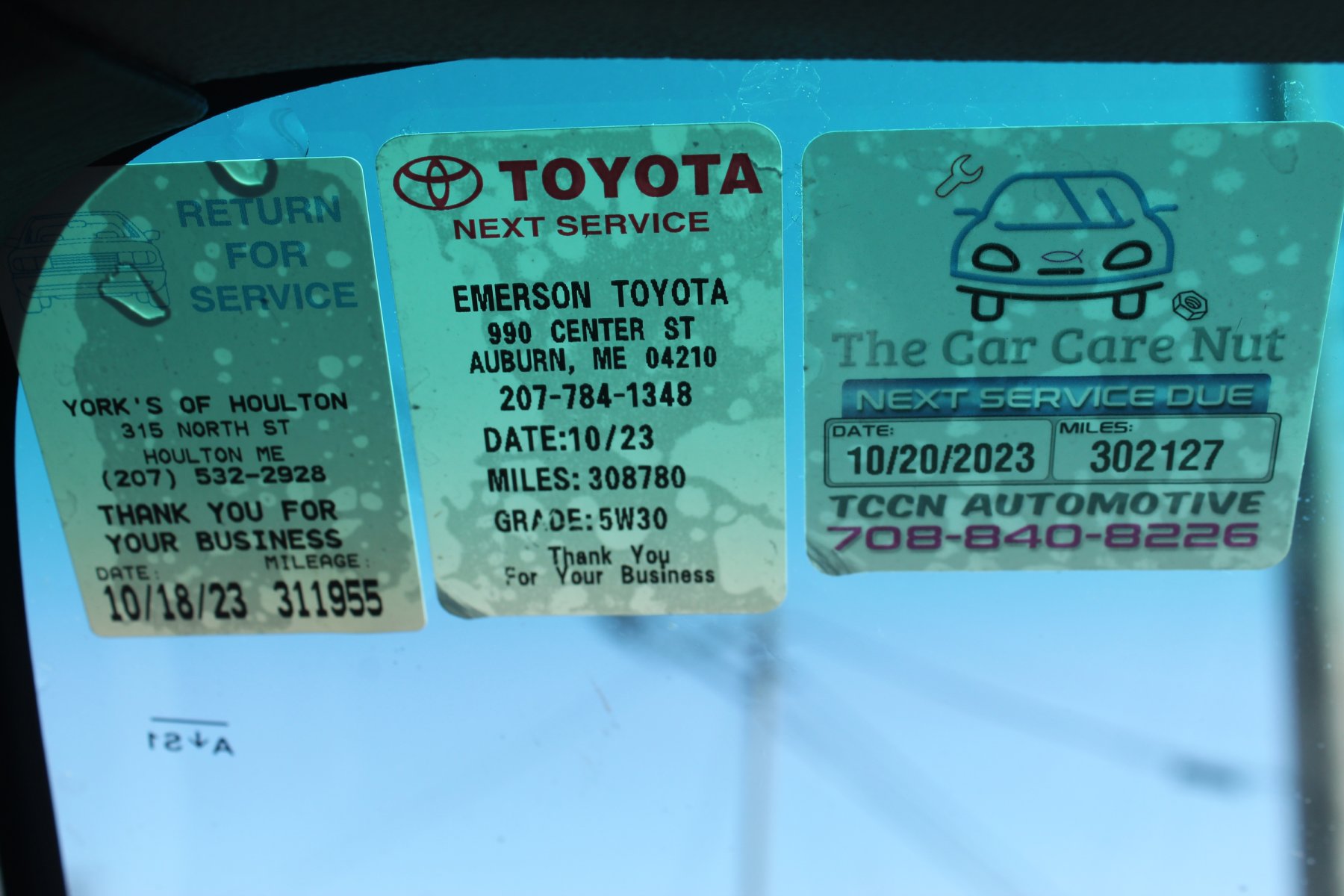 Maine yota service reminders + TCCN in Chicago car nut.JPG
